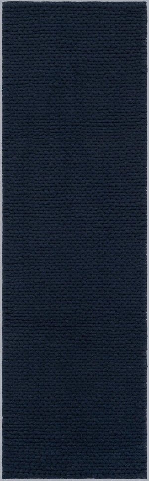Navy Blue 2' x 6' 7 Lana New Zealand Wool Runner Area Rug All Natural Premium Wool Hand Woven Carpet for Luxury Interior Home Design for Sale at Rug Engine