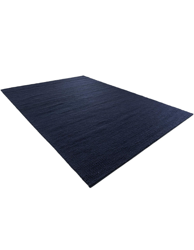 Navy Blue 9' x 12' Lana New Zealand Wool Rectangle Area Rug All Natural Premium Wool Hand Woven Carpet for Luxury Interior Home Design for Sale at Rug Engine