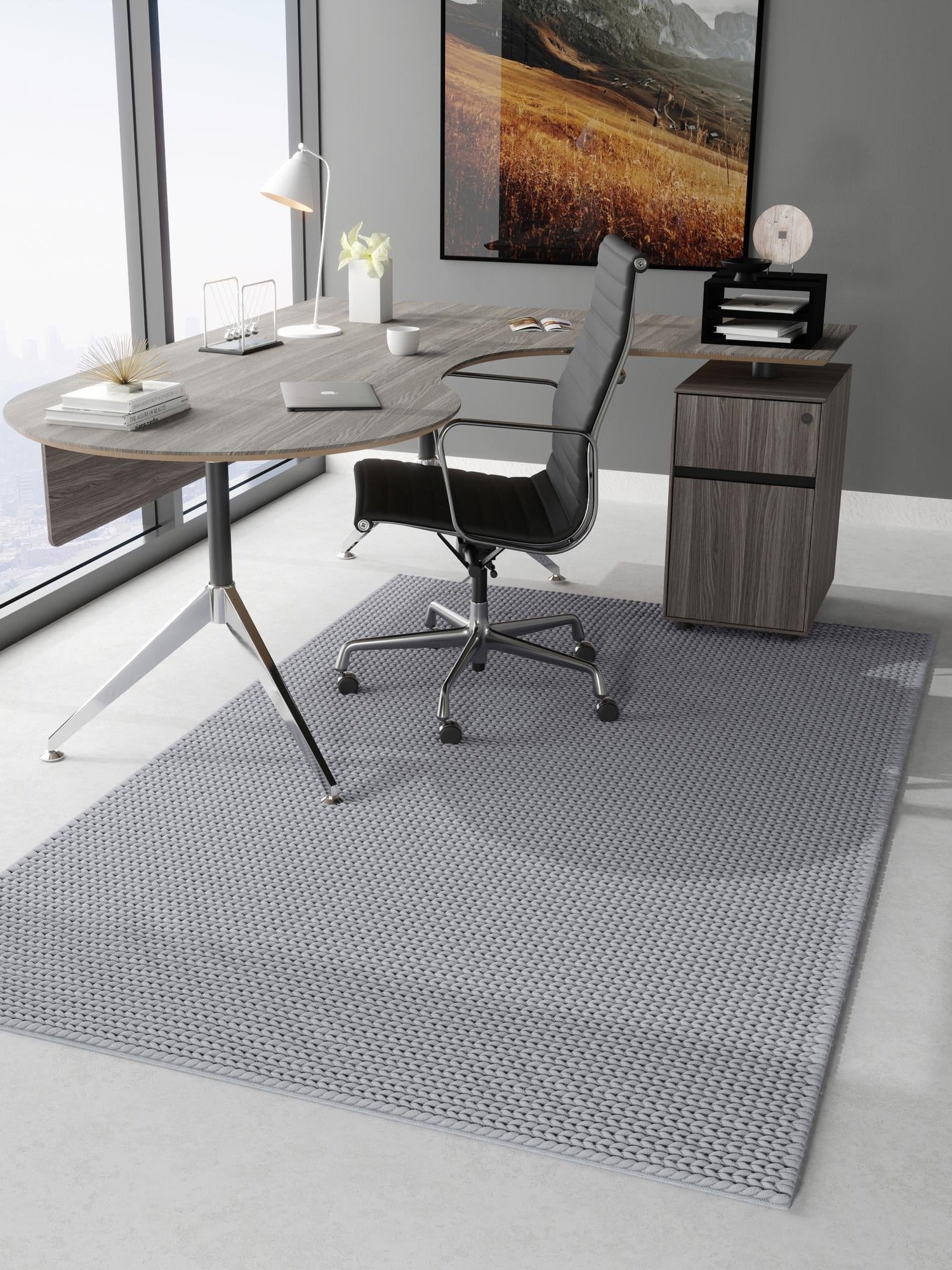 Space Gray 4' 1 x 6' 1 Lana New Zealand Wool Rectangle Area Rug All Natural Premium Wool Hand Woven Carpet for Luxury Interior Home Design for Sale at Rug Engine
