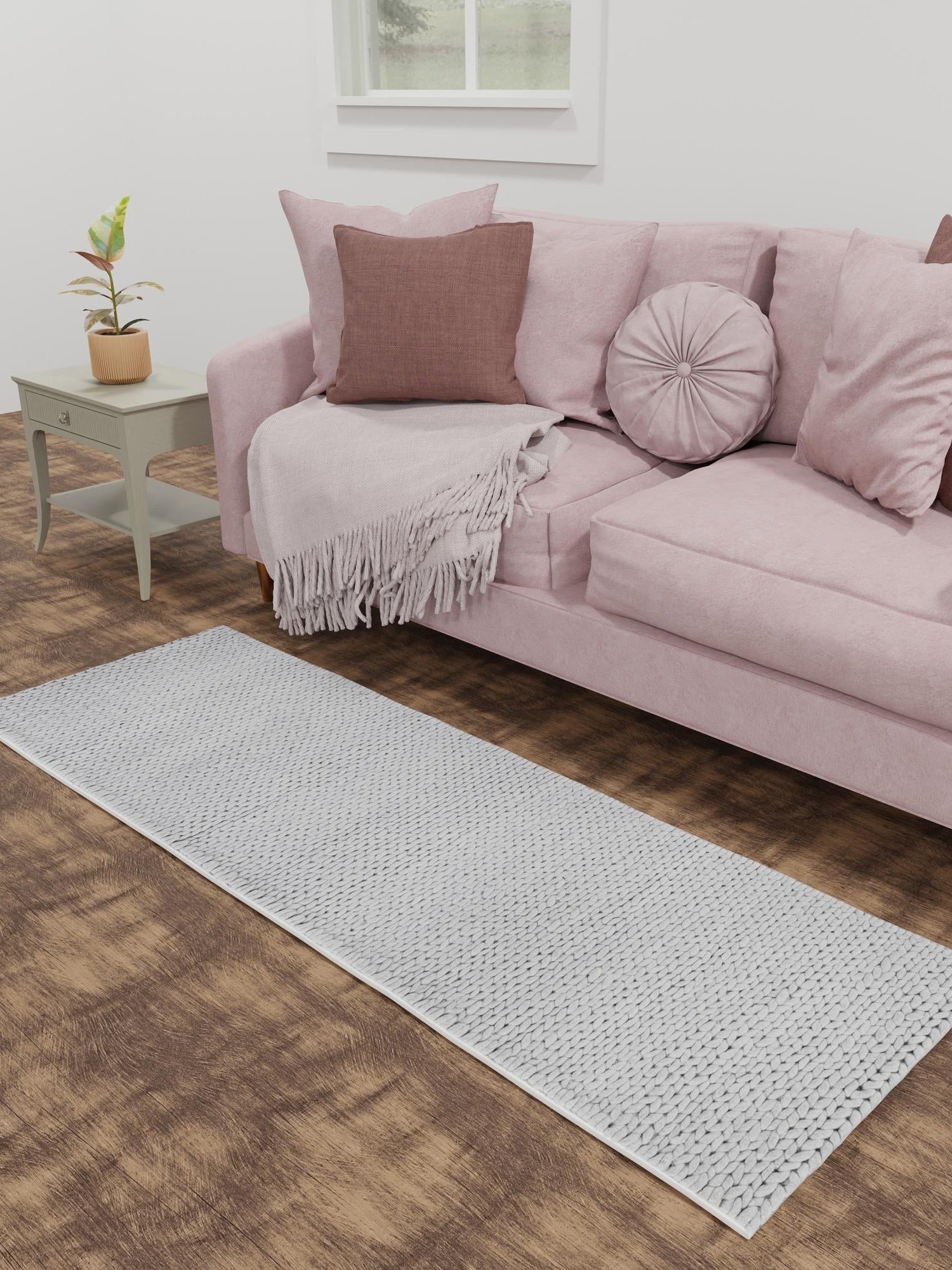 Space Gray 2' x 8' Lana New Zealand Wool Runner Area Rug All Natural Premium Wool Hand Woven Carpet for Luxury Interior Home Design for Sale at Rug Engine