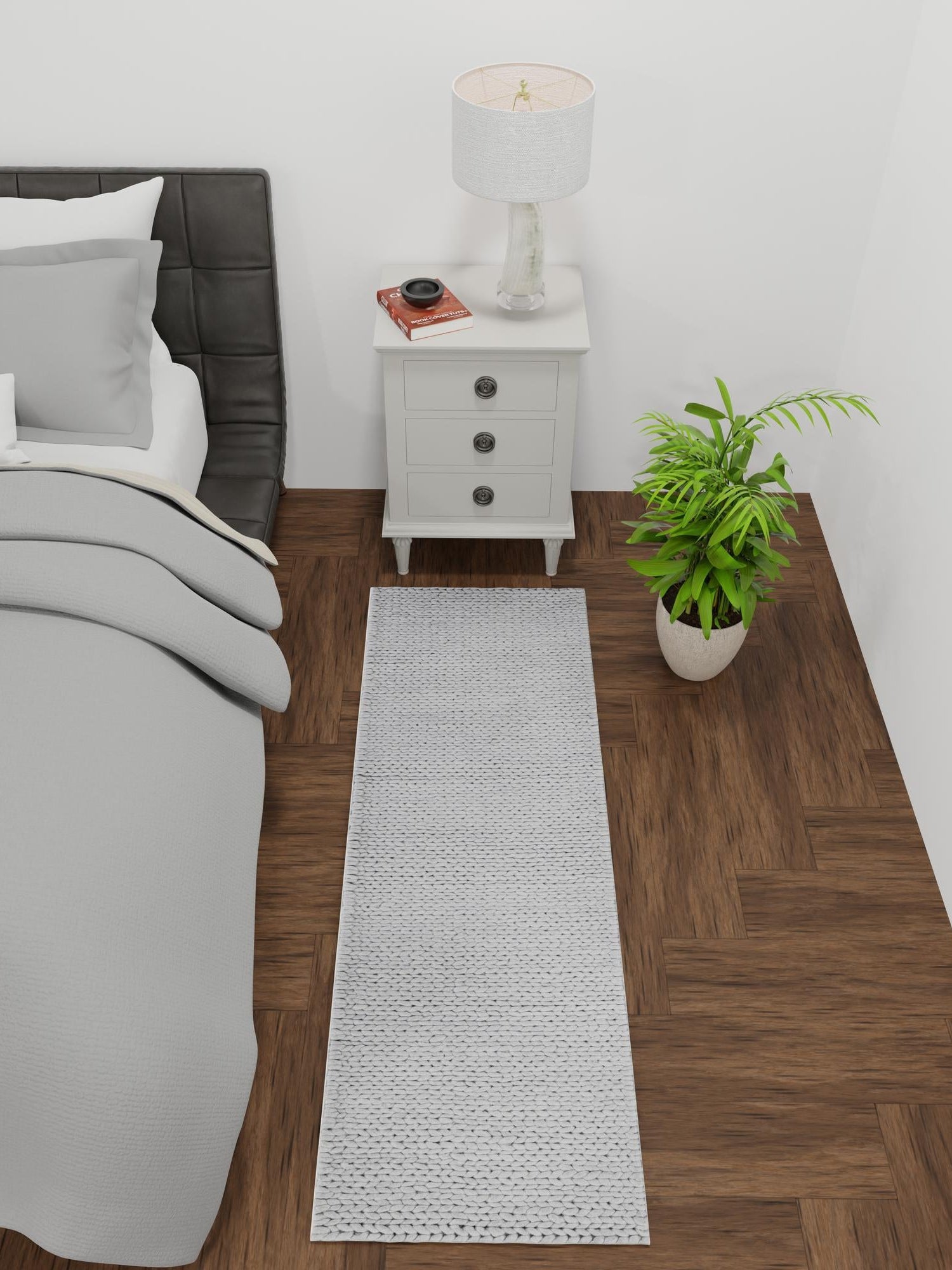 Space Gray 2' x 5' 1 Lana New Zealand Wool Runner Area Rug All Natural Premium Wool Hand Woven Carpet for Luxury Interior Home Design for Sale at Rug Engine