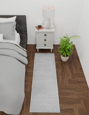 Space Gray 2' x 8' Lana New Zealand Wool Runner Area Rug All Natural Premium Wool Hand Woven Carpet for Luxury Interior Home Design for Sale at Rug Engine