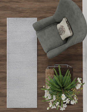 Space Gray 2' x 8' Lana New Zealand Wool Runner Area Rug All Natural Premium Wool Hand Woven Carpet for Luxury Interior Home Design for Sale at Rug Engine