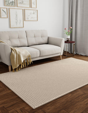 Taupe 6' 1 x 9' Lana New Zealand Wool Rectangle Area Rug All Natural Premium Wool Hand Woven Carpet for Luxury Interior Home Design for Sale at Rug Engine
