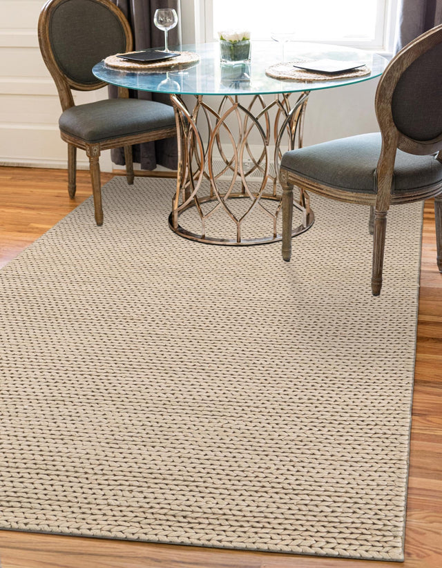 Taupe 7' 10 x 10' Lana New Zealand Wool Rectangle Area Rug All Natural Premium Wool Hand Woven Carpet for Luxury Interior Home Design for Sale at Rug Engine