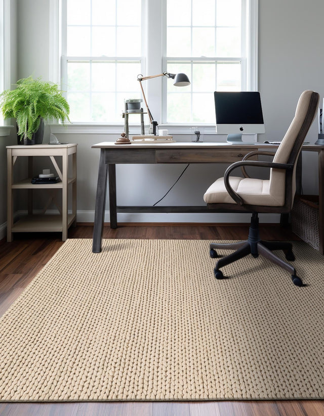 Taupe 7' 10 x 10' Lana New Zealand Wool Rectangle Area Rug All Natural Premium Wool Hand Woven Carpet for Luxury Interior Home Design for Sale at Rug Engine