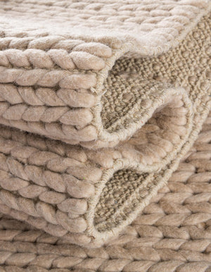 Taupe 7' 10 x 10' Lana New Zealand Wool Rectangle Area Rug All Natural Premium Wool Hand Woven Carpet for Luxury Interior Home Design for Sale at Rug Engine