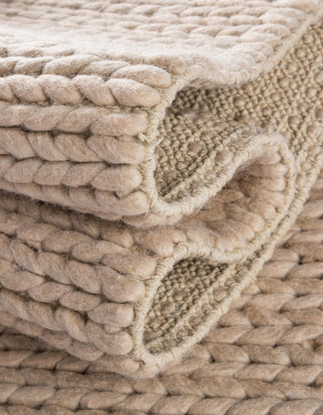 Taupe 7' 10 x 10' Lana New Zealand Wool Rectangle Area Rug All Natural Premium Wool Hand Woven Carpet for Luxury Interior Home Design for Sale at Rug Engine