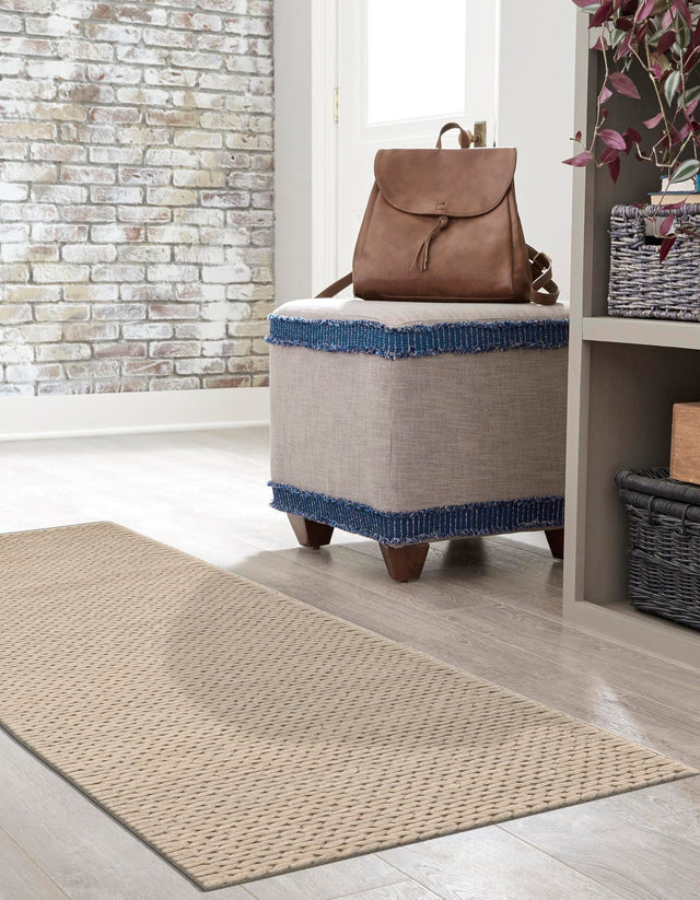 Taupe 2' x 8' Lana New Zealand Wool Runner Area Rug All Natural Premium Wool Hand Woven Carpet for Luxury Interior Home Design for Sale at Rug Engine