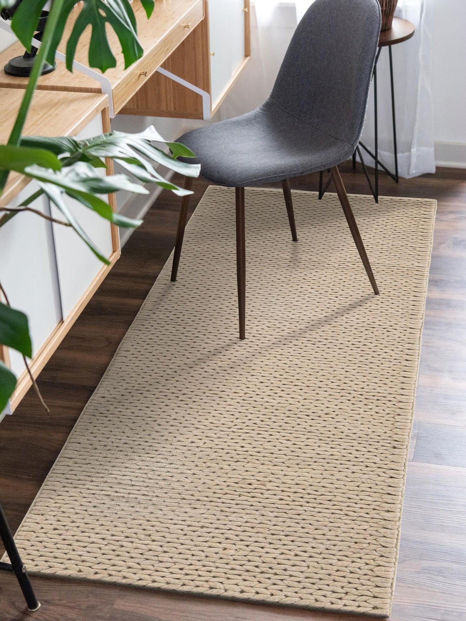 Taupe 2' x 5' 1 Lana New Zealand Wool Runner Area Rug All Natural Premium Wool Hand Woven Carpet for Luxury Interior Home Design for Sale at Rug Engine