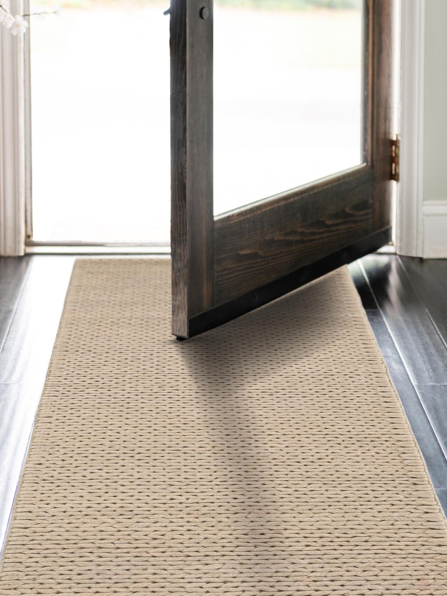 Taupe 2' x 5' 1 Lana New Zealand Wool Runner Area Rug All Natural Premium Wool Hand Woven Carpet for Luxury Interior Home Design for Sale at Rug Engine