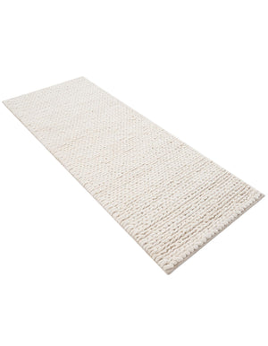 Ivory 2' x 5' 1 Lana New Zealand Wool Runner Area Rug All Natural Premium Wool Hand Woven Carpet for Luxury Interior Home Design for Sale at Rug Engine