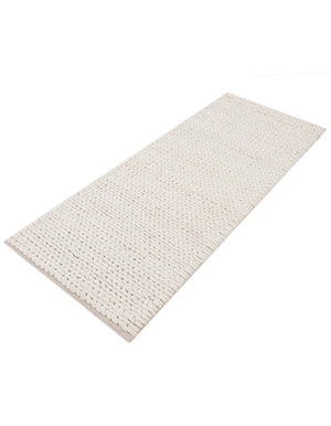Ivory 2' x 5' 1 Lana New Zealand Wool Runner Area Rug All Natural Premium Wool Hand Woven Carpet for Luxury Interior Home Design for Sale at Rug Engine