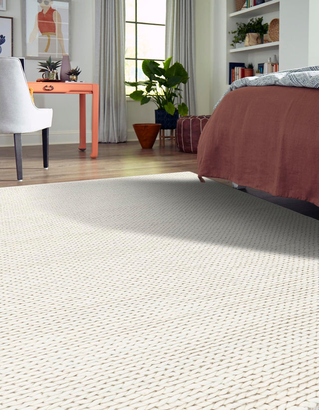 Ivory 4' 1 x 6' 1 Lana New Zealand Wool Rectangle Area Rug All Natural Premium Wool Hand Woven Carpet for Luxury Interior Home Design for Sale at Rug Engine
