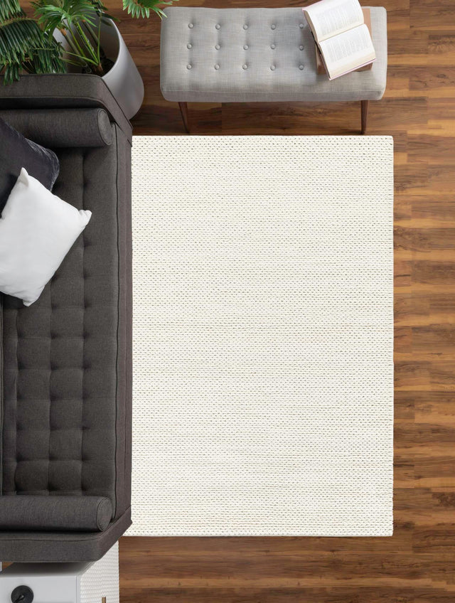 Ivory 5' 1 x 8' Lana New Zealand Wool Rectangle Area Rug All Natural Premium Wool Hand Woven Carpet for Luxury Interior Home Design for Sale at Rug Engine