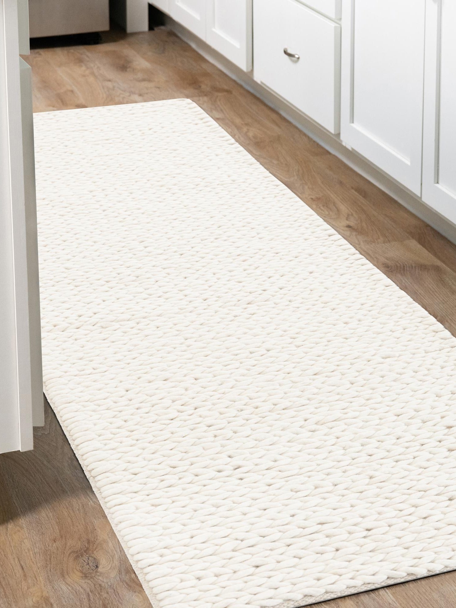 Ivory 2' x 8' Lana New Zealand Wool Runner Area Rug All Natural Premium Wool Hand Woven Carpet for Luxury Interior Home Design for Sale at Rug Engine