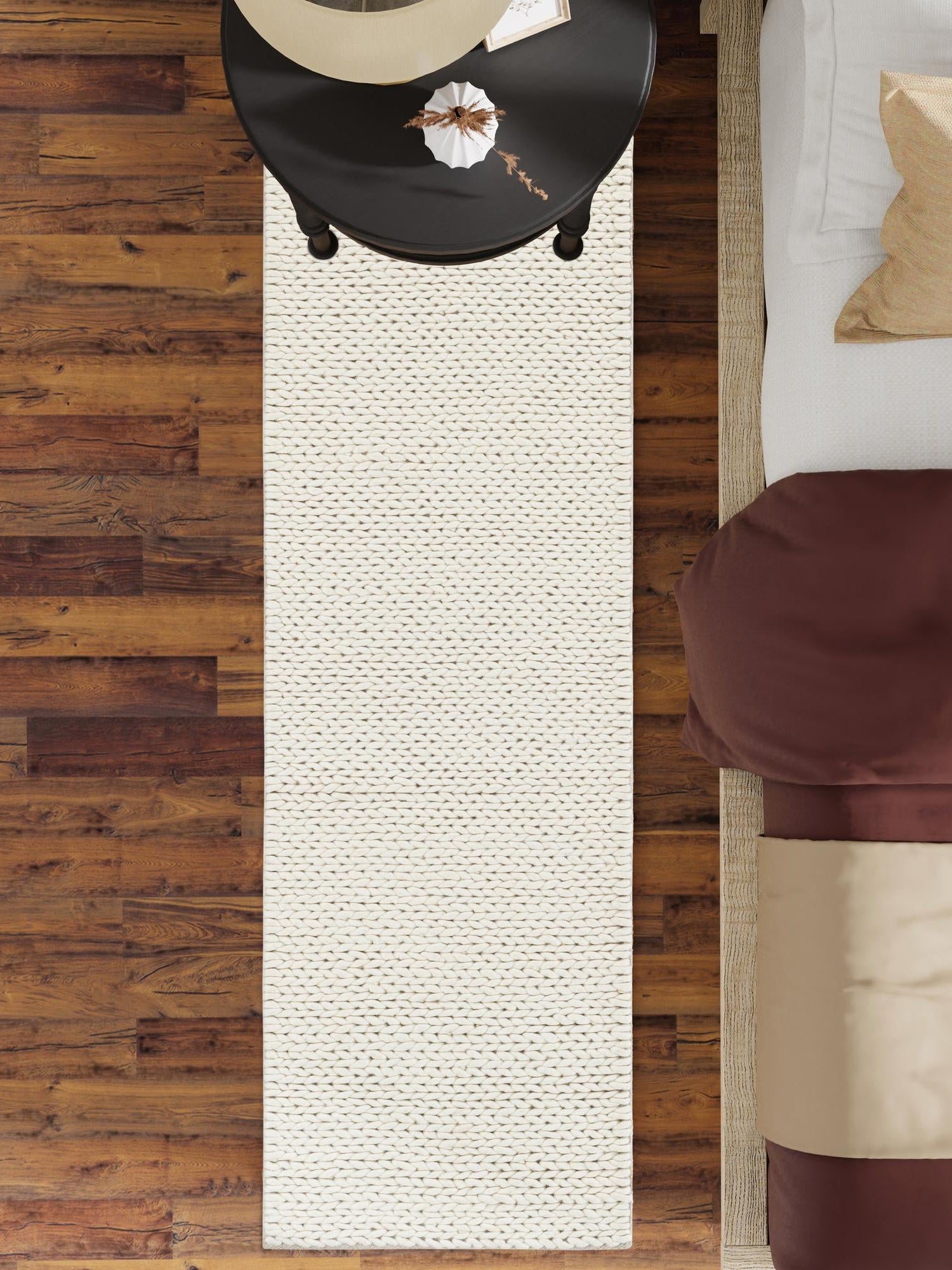 Ivory 2' x 8' Lana New Zealand Wool Runner Area Rug All Natural Premium Wool Hand Woven Carpet for Luxury Interior Home Design for Sale at Rug Engine