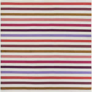 White 10' x 10' Outdoor Striped Square Area Rug Weather Resistant for Patio, Deck, Terrace, Balcony, Porch Geometric Pattern Waterproof Carpet for Sale at Rug Engine