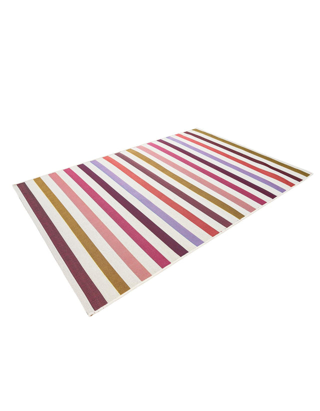 White 4' 1 x 6' 1 Outdoor Striped Rectangle Area Rug Weather Resistant for Patio, Deck, Terrace, Balcony, Porch Geometric Pattern Waterproof Carpet for Sale at Rug Engine