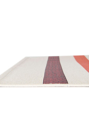 White 4' 1 x 6' 1 Outdoor Striped Rectangle Area Rug Weather Resistant for Patio, Deck, Terrace, Balcony, Porch Geometric Pattern Waterproof Carpet for Sale at Rug Engine