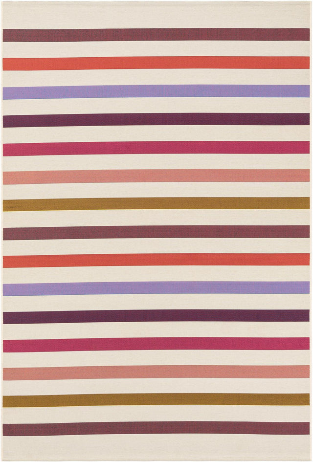 White 5' 3 x 8' Outdoor Striped Rectangle Area Rug Weather Resistant for Patio, Deck, Terrace, Balcony, Porch Geometric Pattern Waterproof Carpet for Sale at Rug Engine