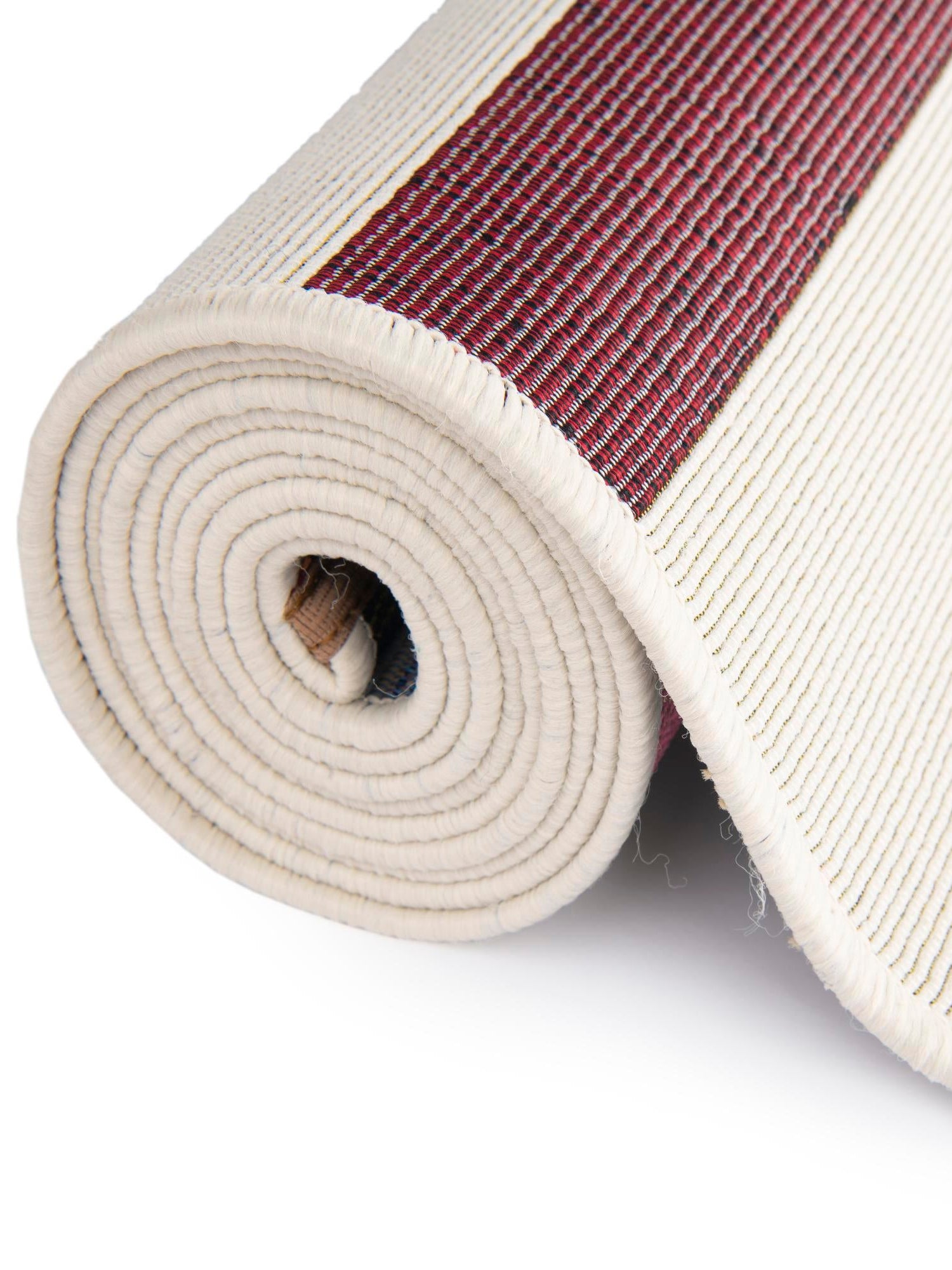 White 7' 10 x 7' 10 Outdoor Striped Round Area Rug Weather Resistant for Patio, Deck, Terrace, Balcony, Porch Geometric Pattern Waterproof Carpet for Sale at Rug Engine