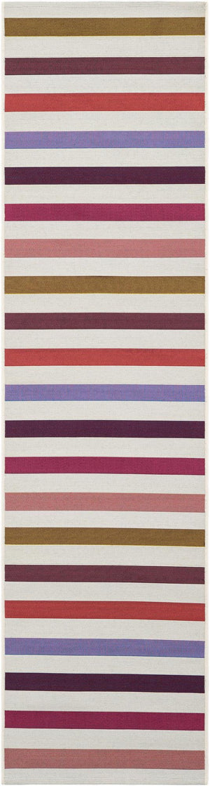 White 2' x 8' Outdoor Striped Runner Area Rug Weather Resistant for Patio, Deck, Terrace, Balcony, Porch Geometric Pattern Waterproof Carpet for Sale at Rug Engine