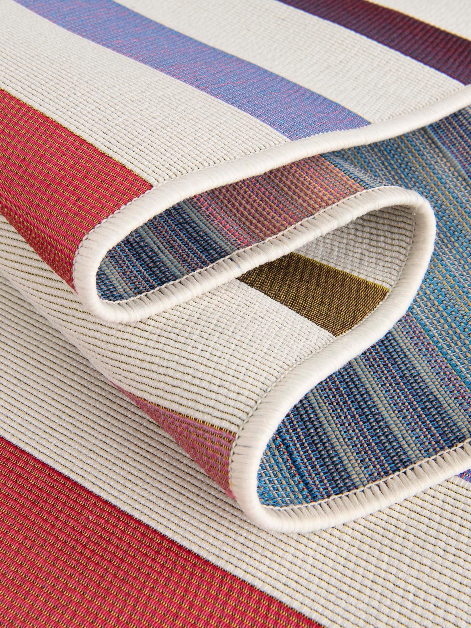 White 7' 10 x 7' 10 Outdoor Striped Square Area Rug Weather Resistant for Patio, Deck, Terrace, Balcony, Porch Geometric Pattern Waterproof Carpet for Sale at Rug Engine