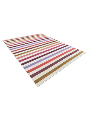 White 7' 10 x 10' Outdoor Striped Rectangle Area Rug Weather Resistant for Patio, Deck, Terrace, Balcony, Porch Geometric Pattern Waterproof Carpet for Sale at Rug Engine