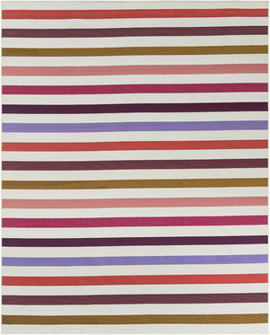 White 7' 10 x 10' Outdoor Striped Rectangle Area Rug Weather Resistant for Patio, Deck, Terrace, Balcony, Porch Geometric Pattern Waterproof Carpet for Sale at Rug Engine