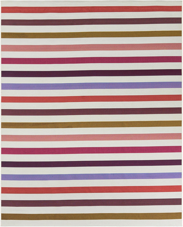 White 7' 10 x 10' Outdoor Striped Rectangle Area Rug Weather Resistant for Patio, Deck, Terrace, Balcony, Porch Geometric Pattern Waterproof Carpet for Sale at Rug Engine