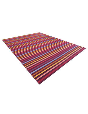 Multicolor 10' x 13' 1 Outdoor Striped Rectangle Area Rug Weather Resistant for Patio, Deck, Terrace, Balcony, Porch Geometric Pattern Waterproof Carpet for Sale at Rug Engine