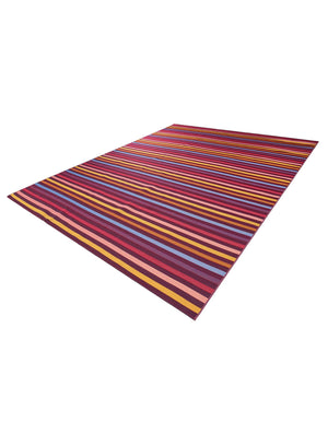 Multicolor 10' x 13' 1 Outdoor Striped Rectangle Area Rug Weather Resistant for Patio, Deck, Terrace, Balcony, Porch Geometric Pattern Waterproof Carpet for Sale at Rug Engine