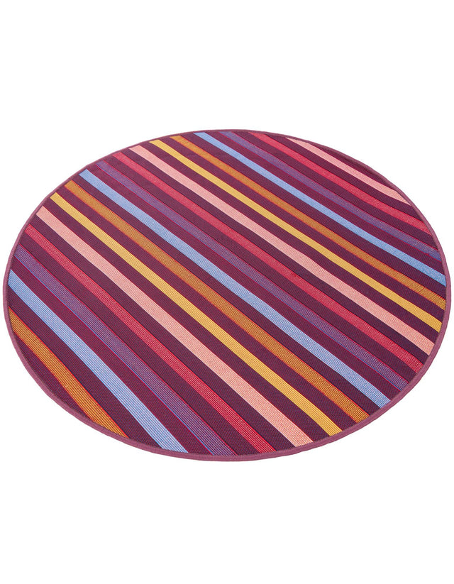 Multicolor 3' 1 x 3' 1 Outdoor Striped Round Area Rug Weather Resistant for Patio, Deck, Terrace, Balcony, Porch Geometric Pattern Waterproof Carpet for Sale at Rug Engine