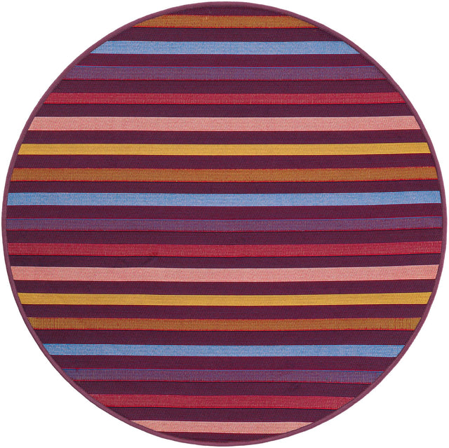 Multicolor 3' 1 x 3' 1 Outdoor Striped Round Area Rug Weather Resistant for Patio, Deck, Terrace, Balcony, Porch Geometric Pattern Waterproof Carpet for Sale at Rug Engine