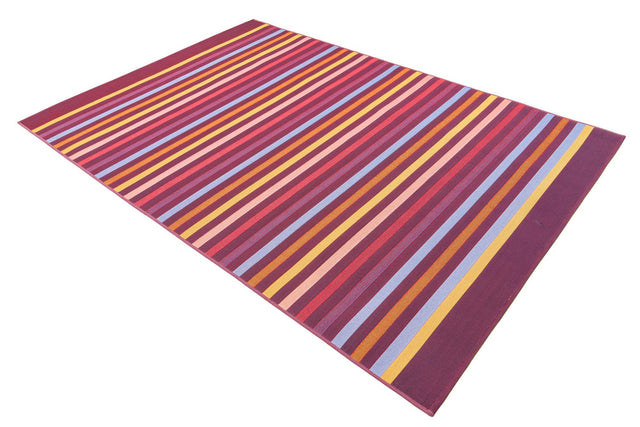 Multicolor 5' 3 x 8' Outdoor Striped Rectangle Area Rug Weather Resistant for Patio, Deck, Terrace, Balcony, Porch Geometric Pattern Waterproof Carpet for Sale at Rug Engine