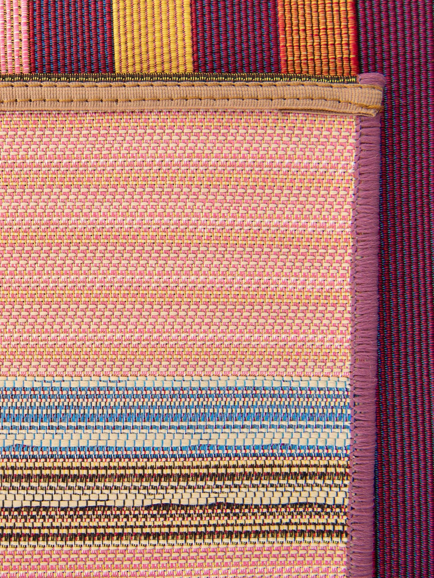 Multicolor 9' x 12' Outdoor Striped Rectangle Area Rug Weather Resistant for Patio, Deck, Terrace, Balcony, Porch Geometric Pattern Waterproof Carpet for Sale at Rug Engine