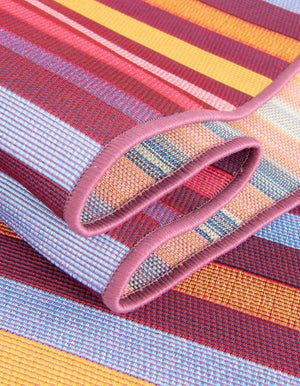 Multicolor 10' x 13' 1 Outdoor Striped Rectangle Area Rug Weather Resistant for Patio, Deck, Terrace, Balcony, Porch Geometric Pattern Waterproof Carpet for Sale at Rug Engine