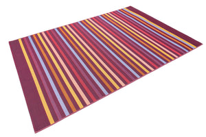 Multicolor 5' 3 x 8' Outdoor Striped Rectangle Area Rug Weather Resistant for Patio, Deck, Terrace, Balcony, Porch Geometric Pattern Waterproof Carpet for Sale at Rug Engine