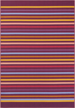 Multicolor 5' 3 x 8' Outdoor Striped Rectangle Area Rug Weather Resistant for Patio, Deck, Terrace, Balcony, Porch Geometric Pattern Waterproof Carpet for Sale at Rug Engine