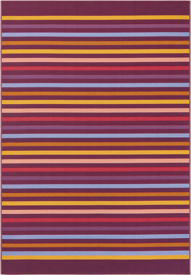 Multicolor 5' 3 x 8' Outdoor Striped Rectangle Area Rug Weather Resistant for Patio, Deck, Terrace, Balcony, Porch Geometric Pattern Waterproof Carpet for Sale at Rug Engine