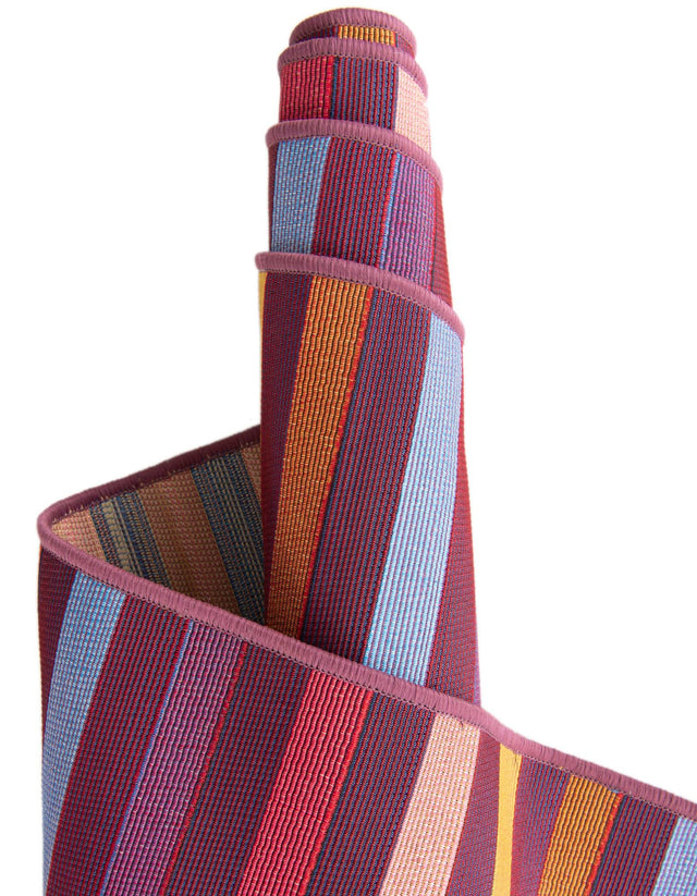 Multicolor 2' 7 x 10' Outdoor Striped Runner Area Rug Weather Resistant for Patio, Deck, Terrace, Balcony, Porch Geometric Pattern Waterproof Carpet for Sale at Rug Engine