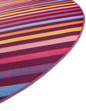 Multicolor 6' 1 x 6' 1 Outdoor Striped Round Area Rug Weather Resistant for Patio, Deck, Terrace, Balcony, Porch Geometric Pattern Waterproof Carpet for Sale at Rug Engine