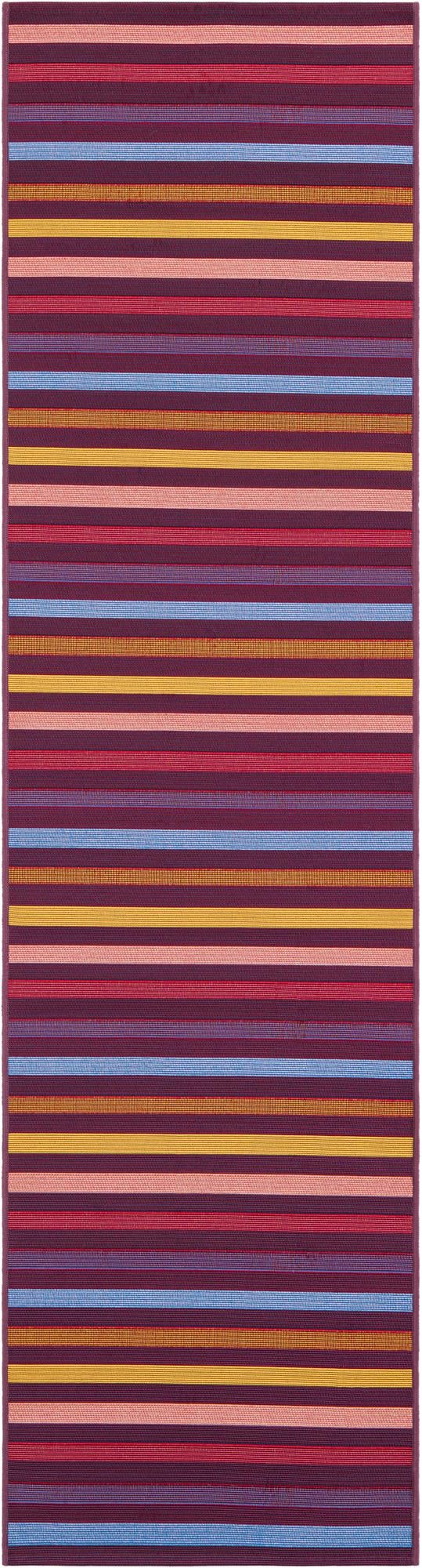 Multicolor 2' x 8' Outdoor Striped Runner Area Rug Weather Resistant for Patio, Deck, Terrace, Balcony, Porch Geometric Pattern Waterproof Carpet for Sale at Rug Engine