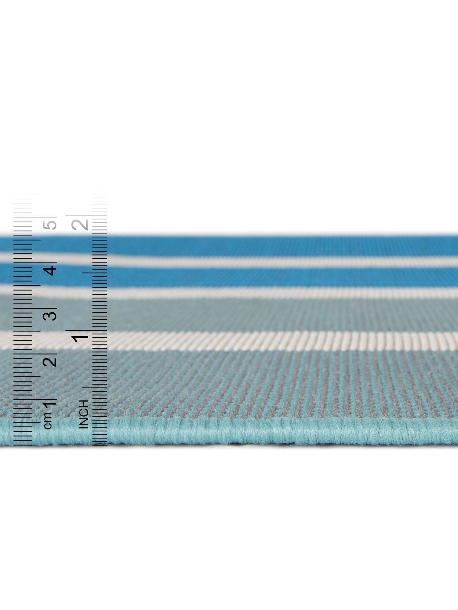 Blue 7' 10 x 10' Outdoor Striped Rectangle Area Rug Weather Resistant for Patio, Deck, Terrace, Balcony, Porch Geometric Pattern Waterproof Carpet for Sale at Rug Engine