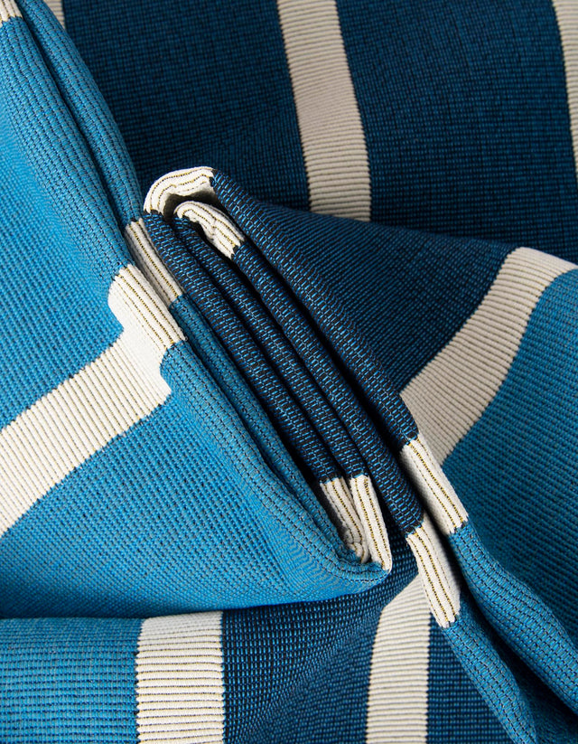 Blue 5' 3 x 8' Outdoor Striped Rectangle Area Rug Weather Resistant for Patio, Deck, Terrace, Balcony, Porch Geometric Pattern Waterproof Carpet for Sale at Rug Engine