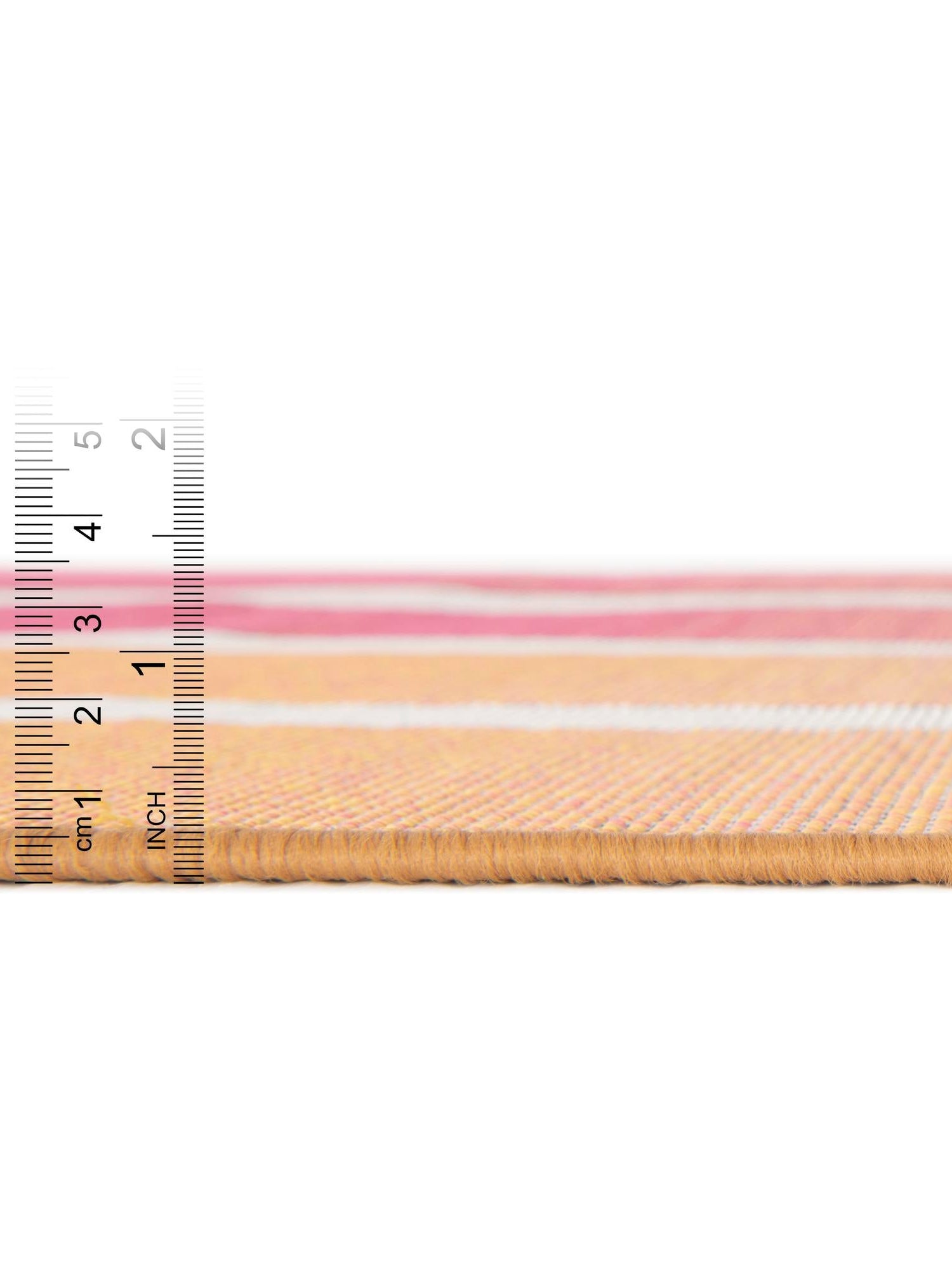 Peach and Salmon 2' x 3' 1 Outdoor Striped Rectangle Area Rug Weather Resistant for Patio, Deck, Terrace, Balcony, Porch Geometric Pattern Waterproof Carpet for Sale at Rug Engine