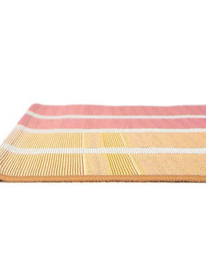 Peach and Salmon 2' x 3' 1 Outdoor Striped Rectangle Area Rug Weather Resistant for Patio, Deck, Terrace, Balcony, Porch Geometric Pattern Waterproof Carpet for Sale at Rug Engine