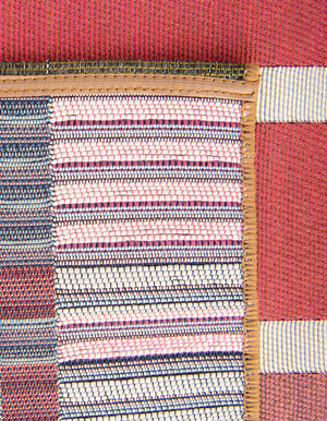 Peach and Salmon 2' x 3' 1 Outdoor Striped Rectangle Area Rug Weather Resistant for Patio, Deck, Terrace, Balcony, Porch Geometric Pattern Waterproof Carpet for Sale at Rug Engine