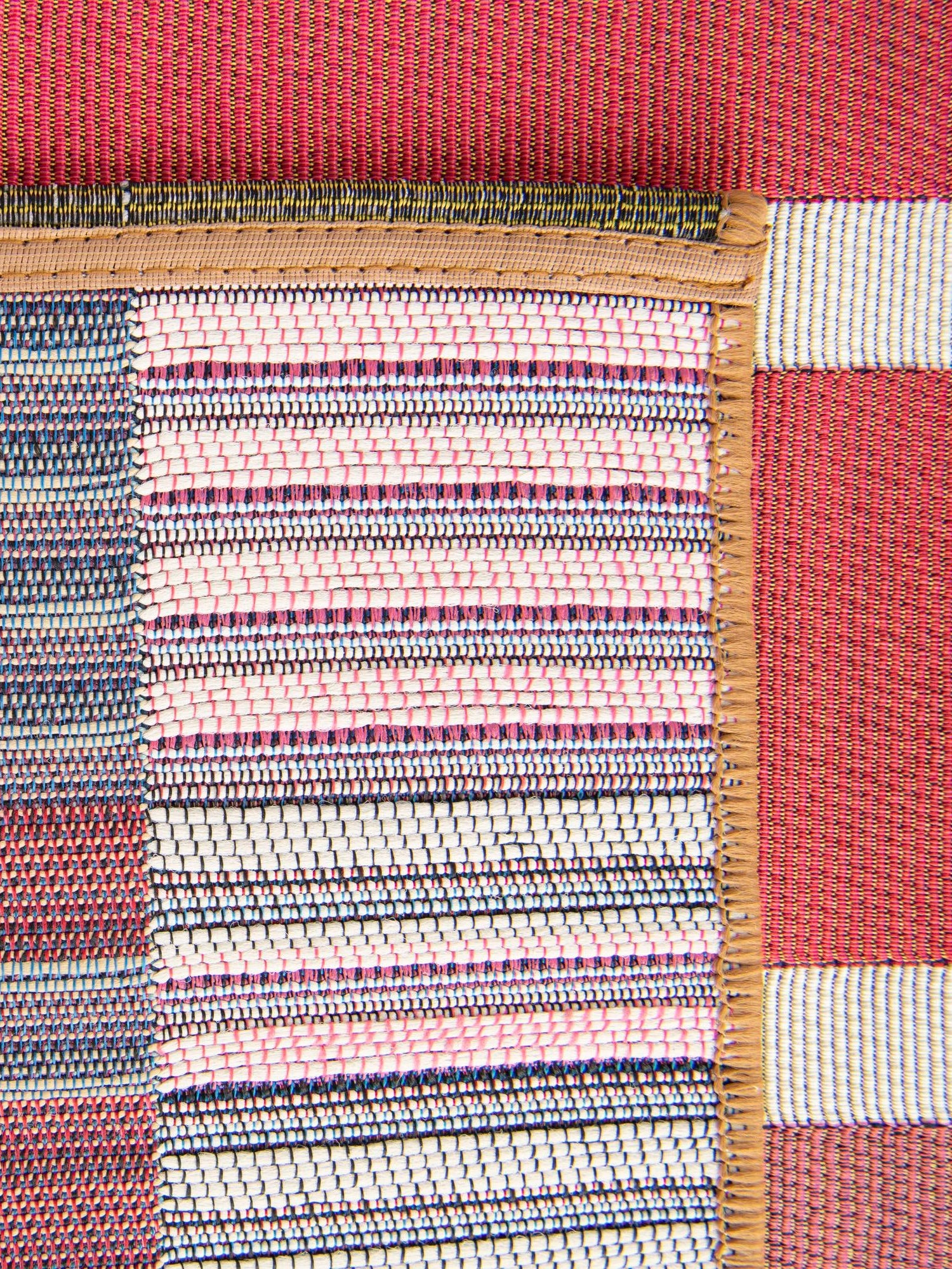 Peach and Salmon 4' 1 x 6' 1 Outdoor Striped Rectangle Area Rug Weather Resistant for Patio, Deck, Terrace, Balcony, Porch Geometric Pattern Waterproof Carpet for Sale at Rug Engine